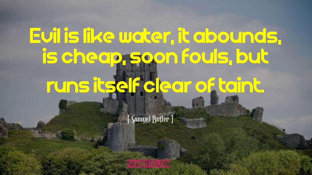 Samuel Butler Quotes: Evil is like water, it
