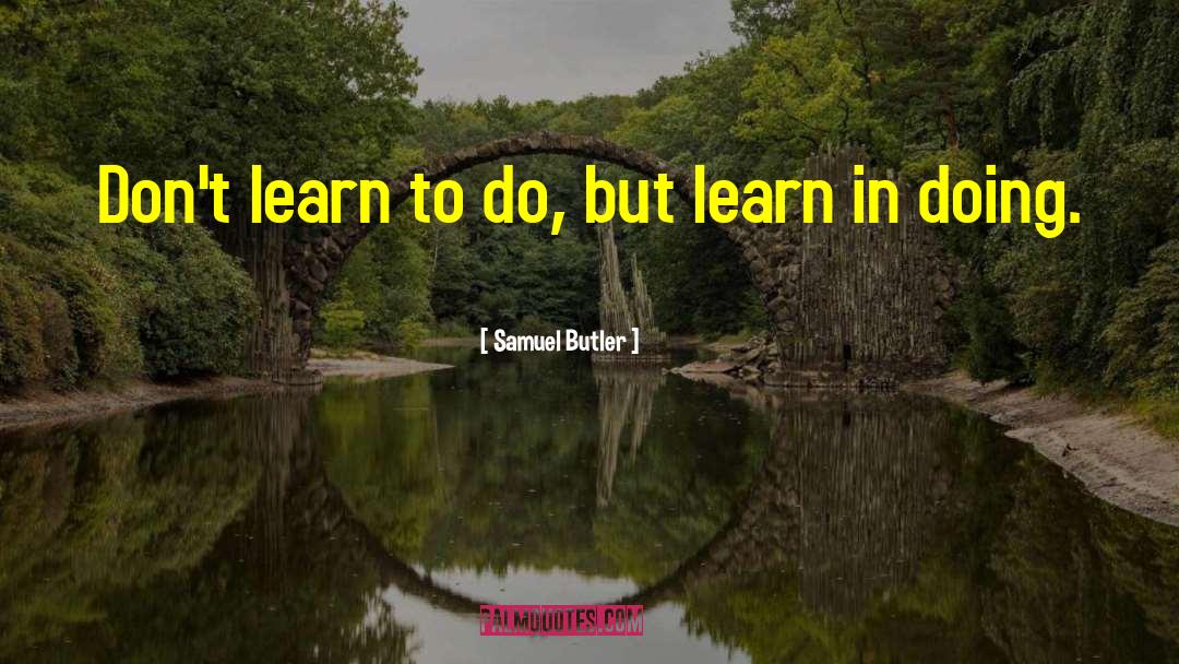 Samuel Butler Quotes: Don't learn to do, but