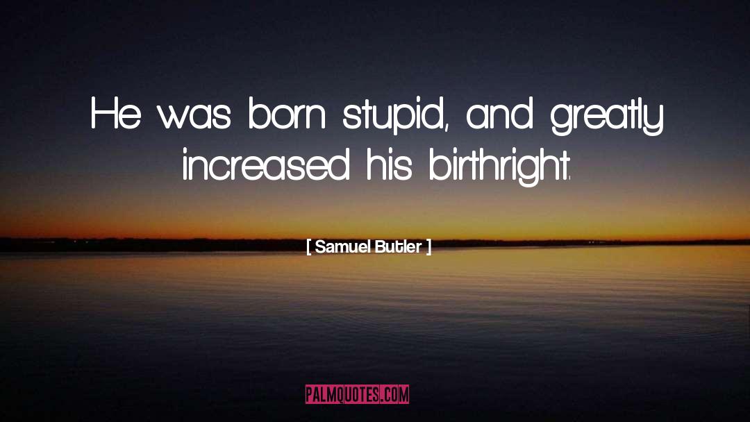 Samuel Butler Quotes: He was born stupid, and