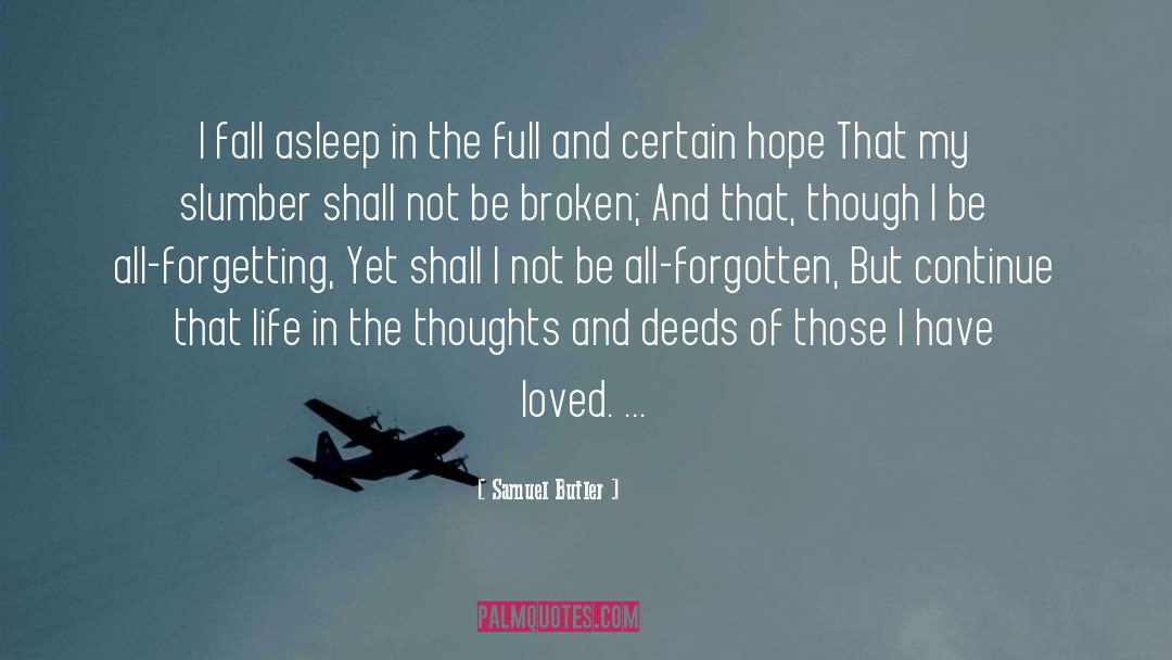 Samuel Butler Quotes: I fall asleep in the