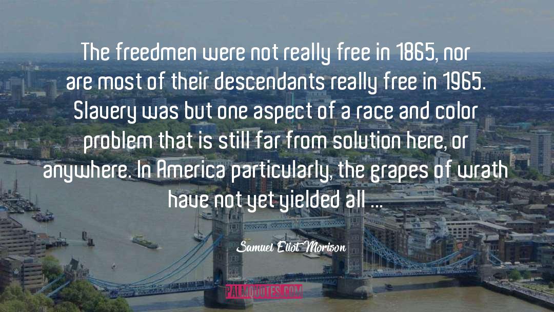 Samuel Eliot Morison Quotes: The freedmen were not really