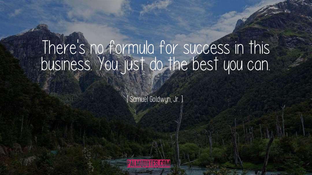 Samuel Goldwyn, Jr. Quotes: There's no formula for success