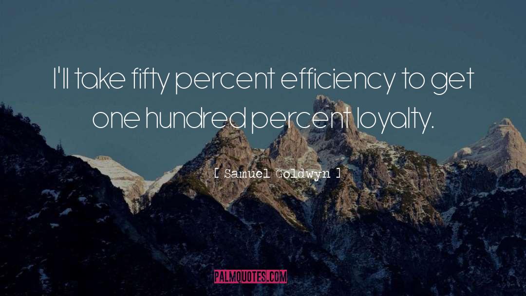 Samuel Goldwyn Quotes: I'll take fifty percent efficiency