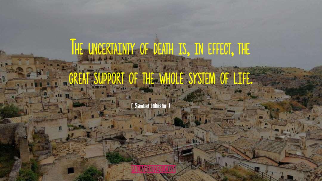 Samuel Johnson Quotes: The uncertainty of death is,