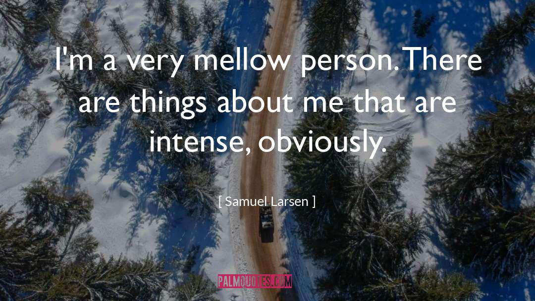 Samuel Larsen Quotes: I'm a very mellow person.