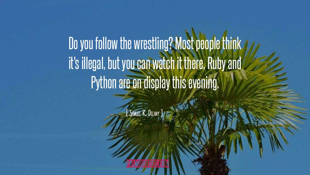 Samuel R. Delany Quotes: Do you follow the wrestling?