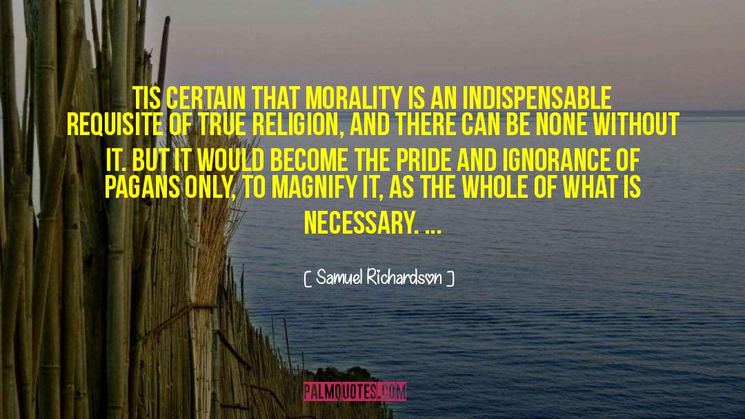 Samuel Richardson Quotes: Tis certain that Morality is