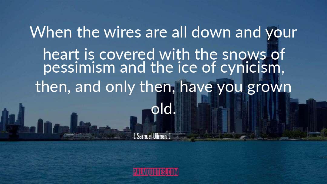 Samuel Ullman Quotes: When the wires are all