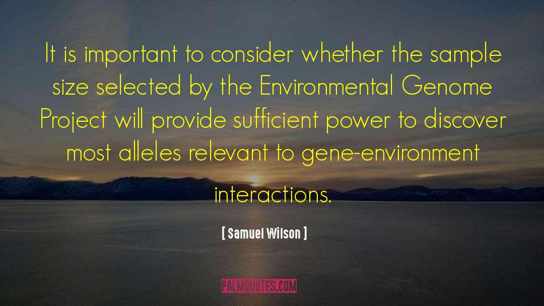 Samuel Wilson Quotes: It is important to consider