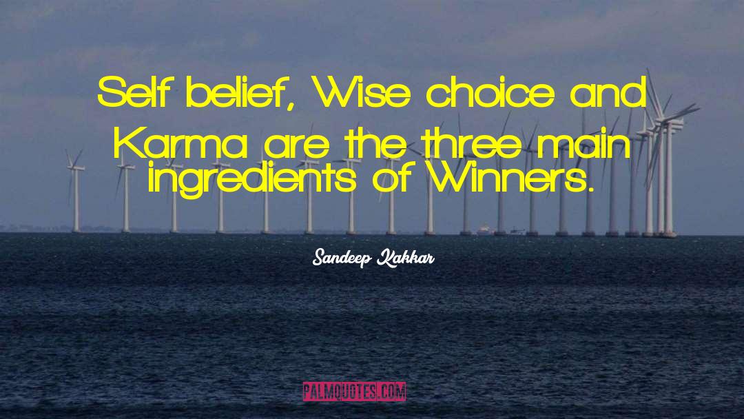 Sandeep Kakkar Quotes: Self belief, Wise choice and