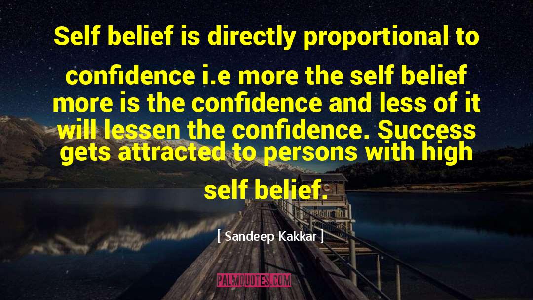 Sandeep Kakkar Quotes: Self belief is directly proportional