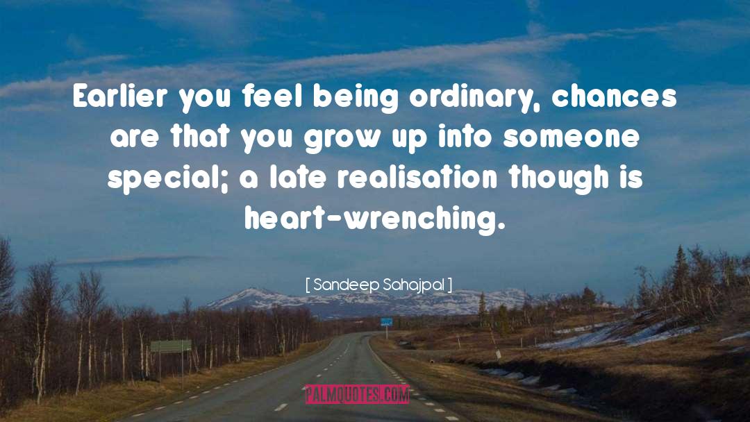 Sandeep Sahajpal Quotes: Earlier you feel being ordinary,