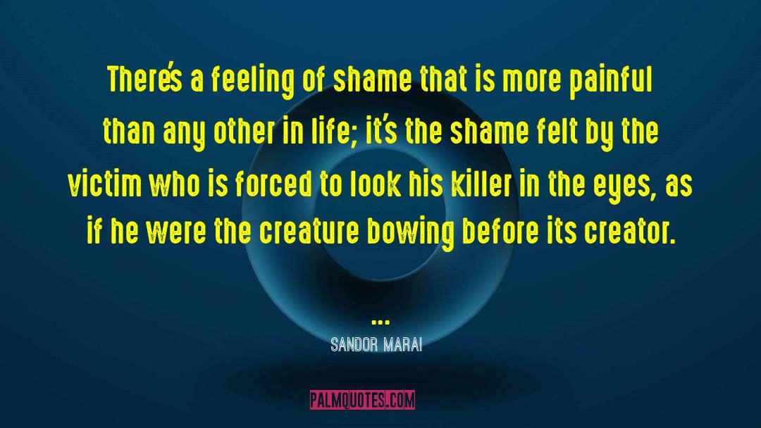 Sandor Marai Quotes: There's a feeling of shame