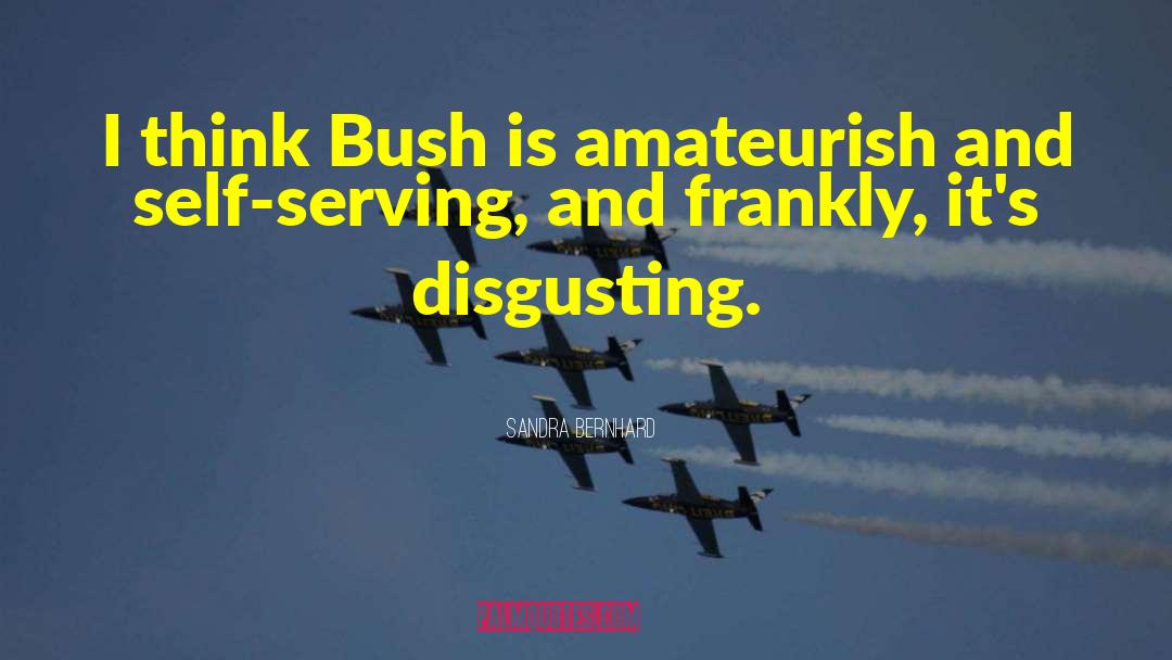 Sandra Bernhard Quotes: I think Bush is amateurish
