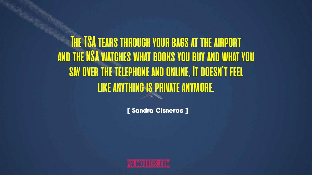 Sandra Cisneros Quotes: The TSA tears through your