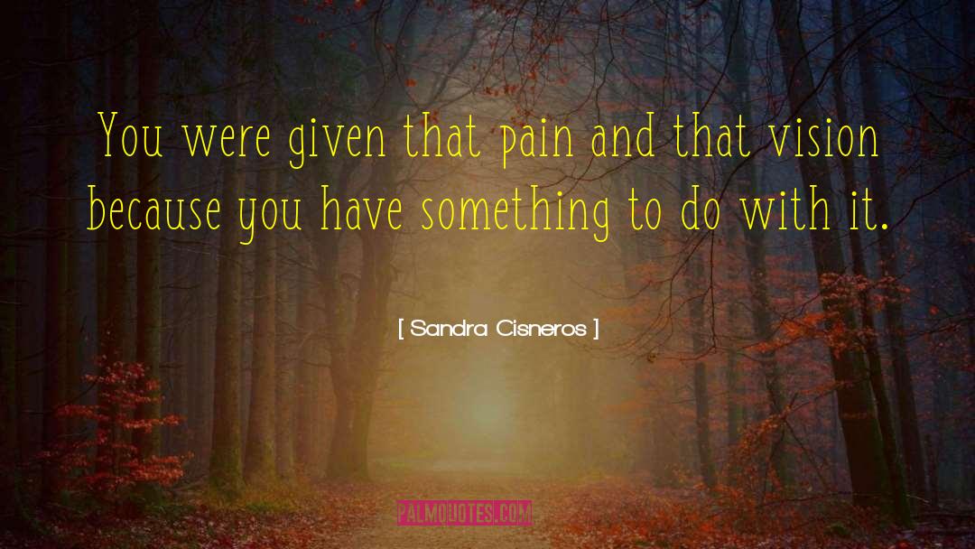 Sandra Cisneros Quotes: You were given that pain