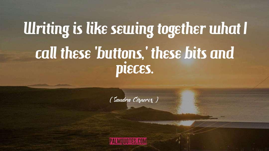 Sandra Cisneros Quotes: Writing is like sewing together