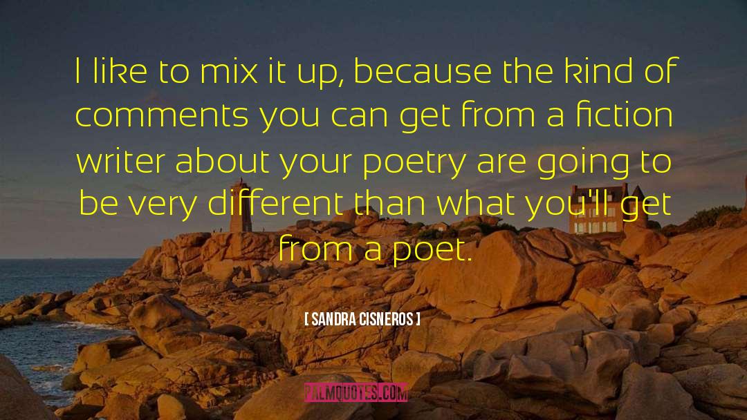 Sandra Cisneros Quotes: I like to mix it