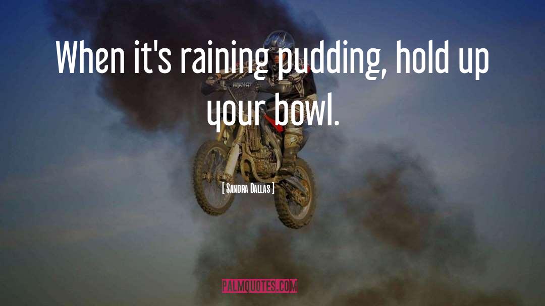 Sandra Dallas Quotes: When it's raining pudding, hold