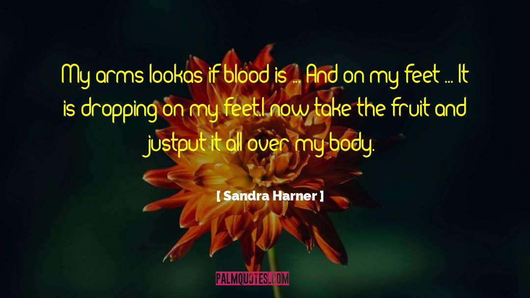 Sandra Harner Quotes: My arms look<br>as if blood