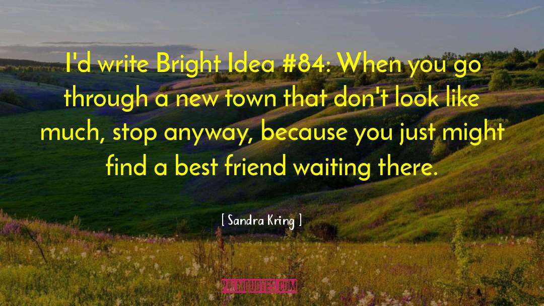 Sandra Kring Quotes: I'd write Bright Idea #84: