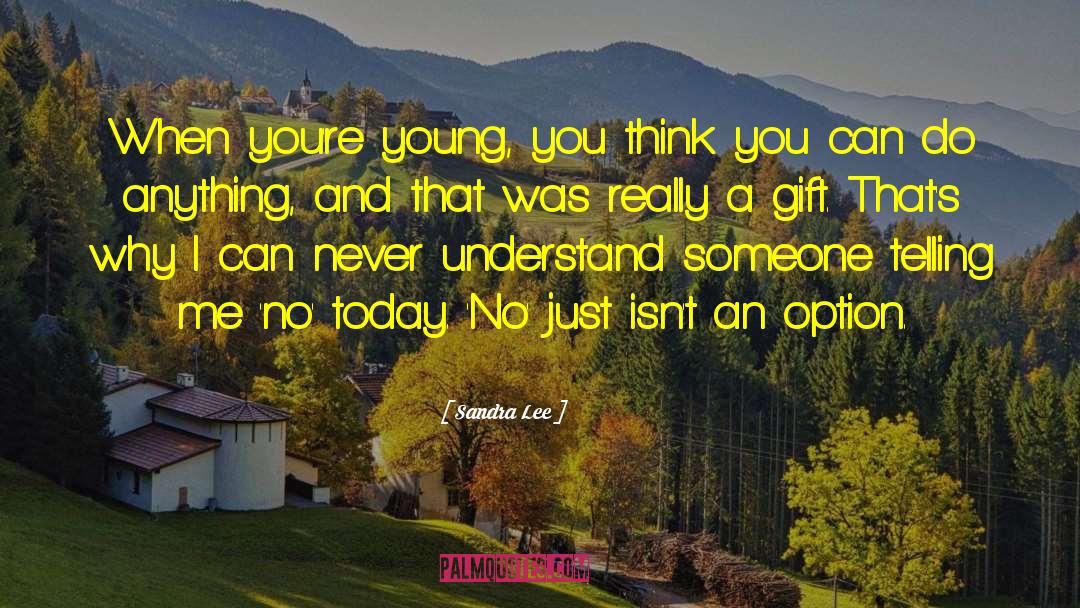 Sandra Lee Quotes: When you're young, you think