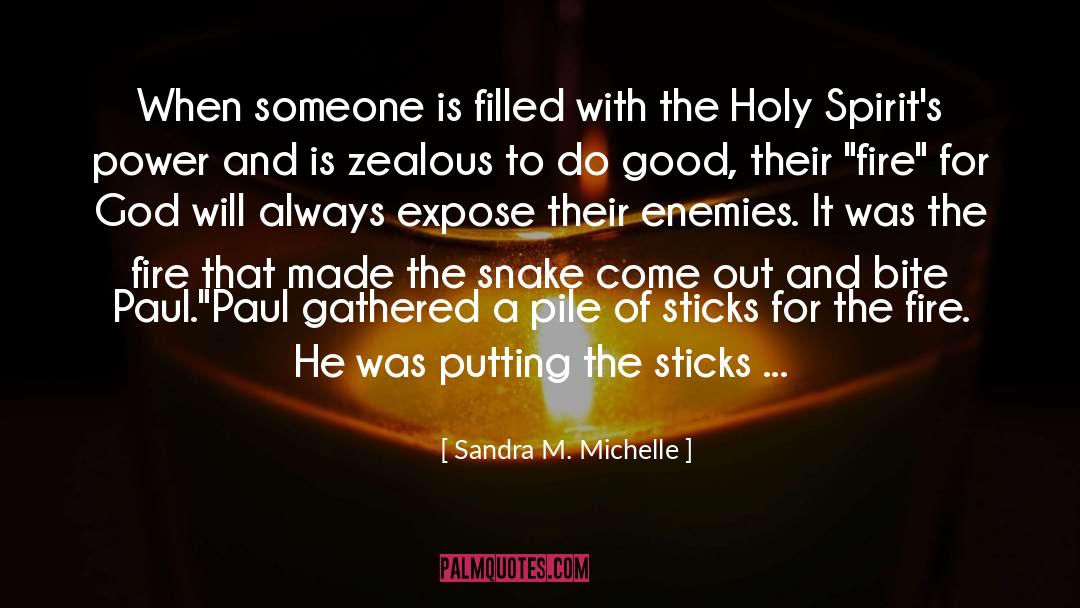 Sandra M. Michelle Quotes: When someone is filled with