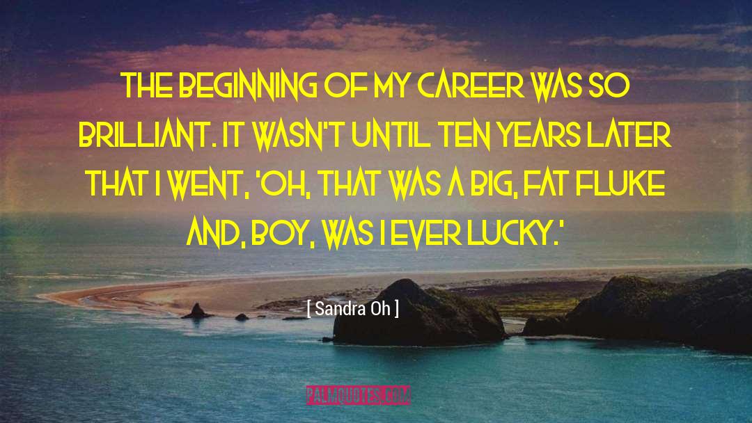 Sandra Oh Quotes: The beginning of my career