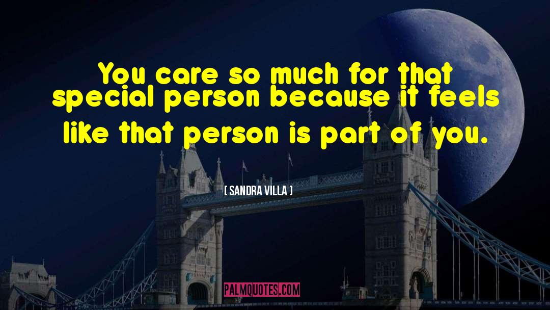 Sandra Villa Quotes: You care so much for