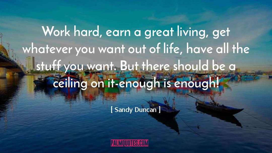 Sandy Duncan Quotes: Work hard, earn a great