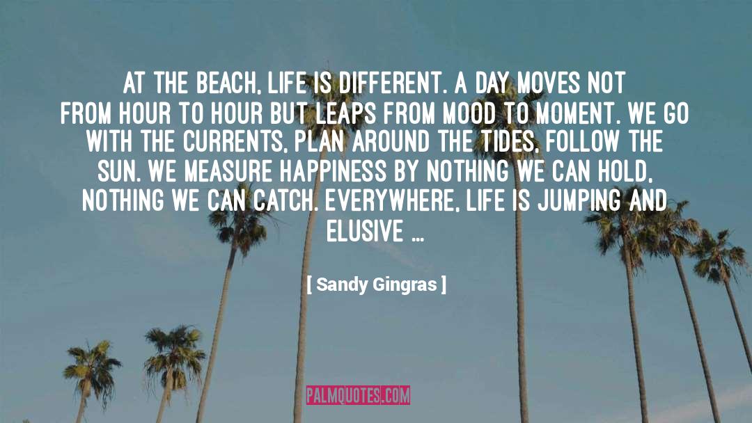 Sandy Gingras Quotes: At the beach, life is