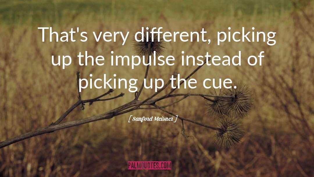 Sanford Meisner Quotes: That's very different, picking up