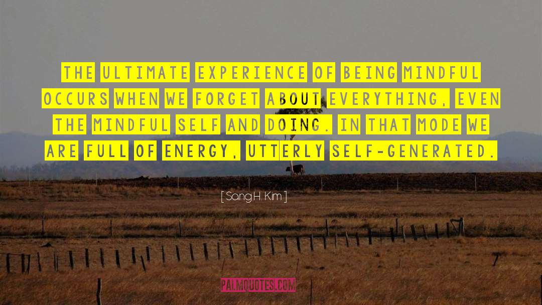 Sang H. Kim Quotes: The ultimate experience of being