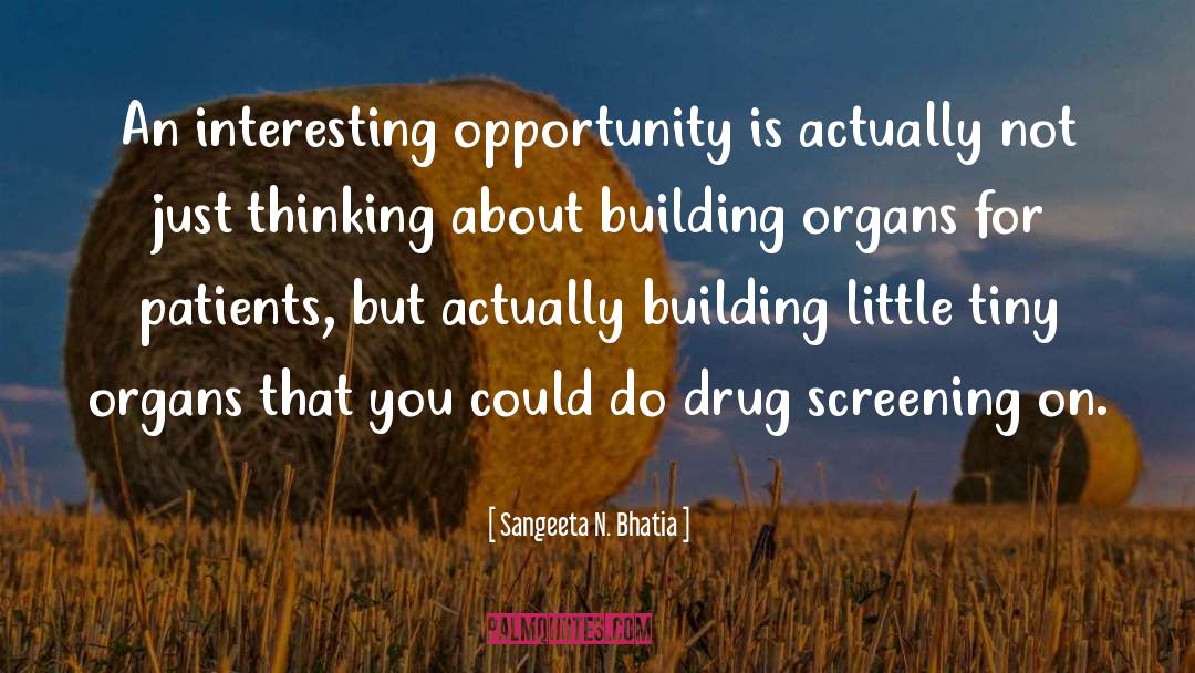 Sangeeta N. Bhatia Quotes: An interesting opportunity is actually