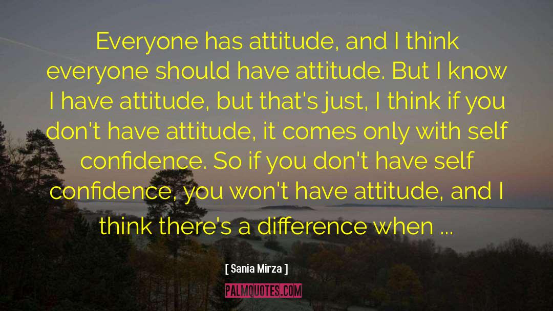 Sania Mirza Quotes: Everyone has attitude, and I