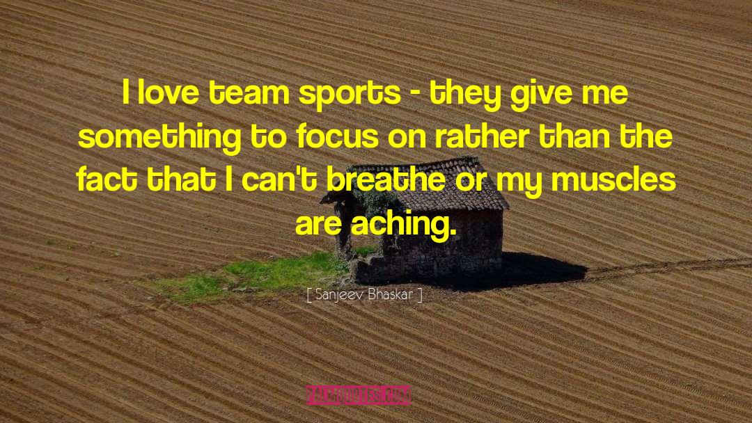 Sanjeev Bhaskar Quotes: I love team sports -