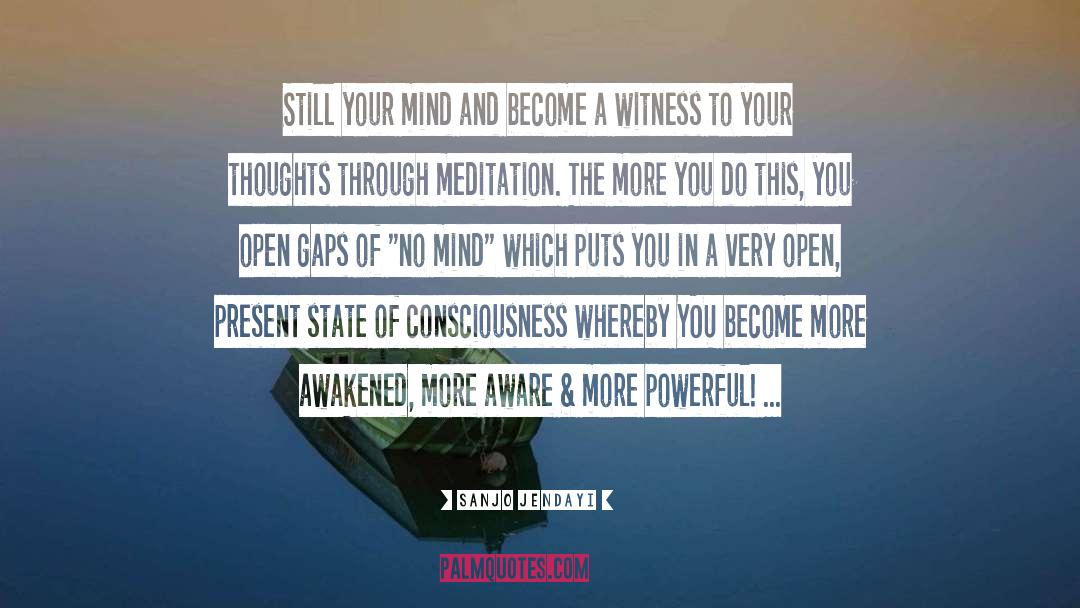 Sanjo Jendayi Quotes: Still your mind and become