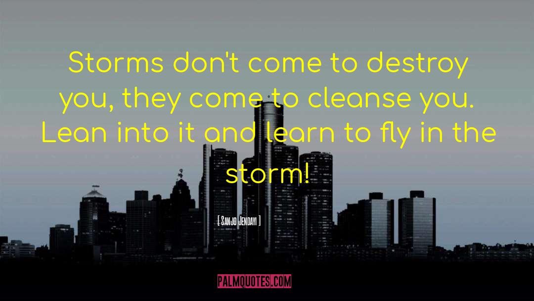 Sanjo Jendayi Quotes: Storms don't come to destroy