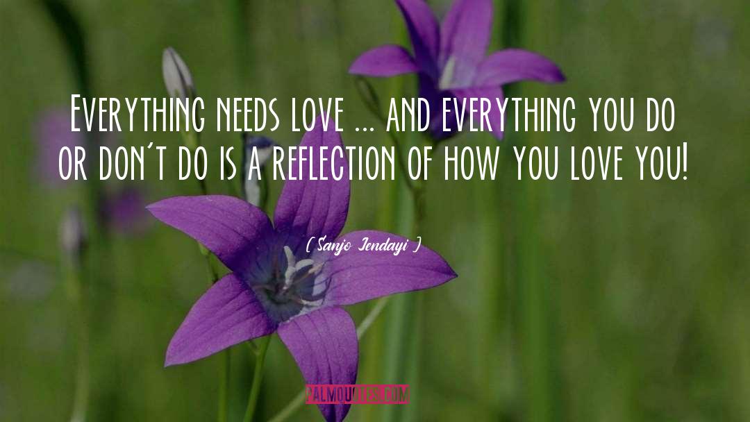 Sanjo Jendayi Quotes: Everything needs love ... and