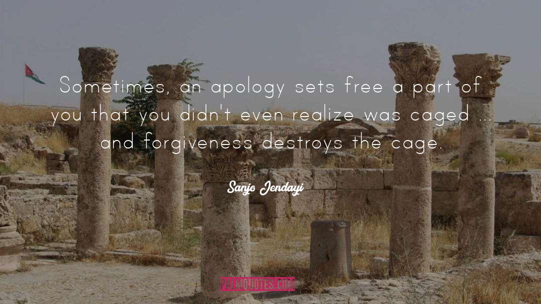 Sanjo Jendayi Quotes: Sometimes, an apology sets free