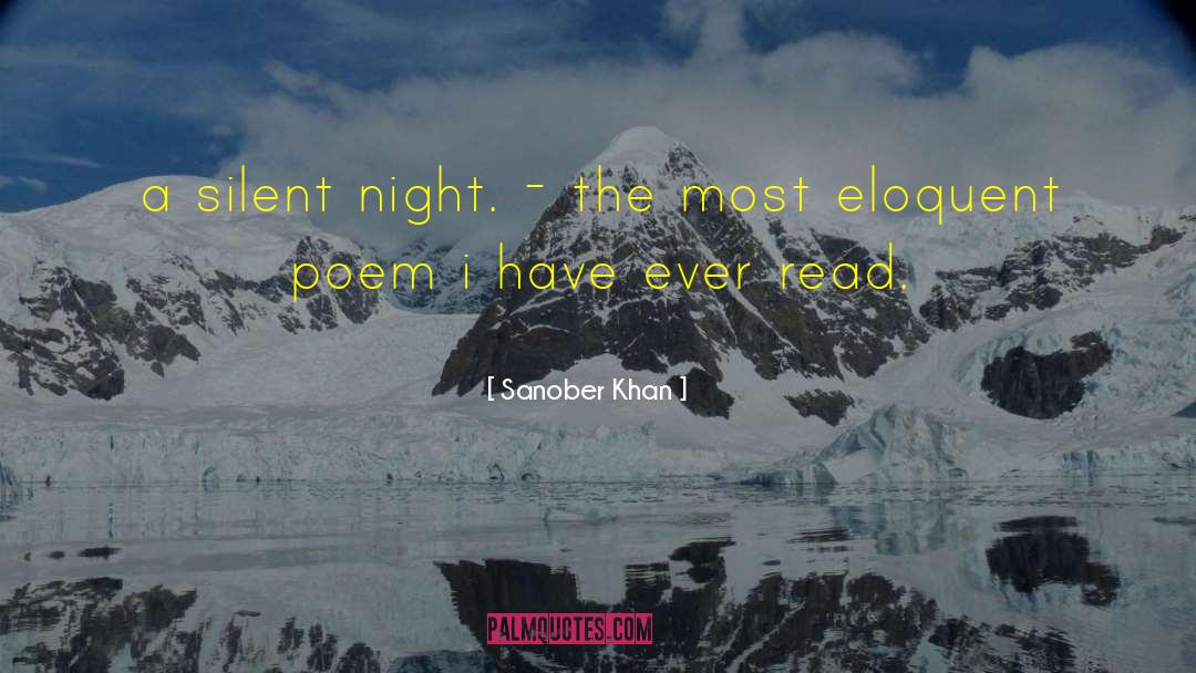 Sanober Khan Quotes: a silent night. - the
