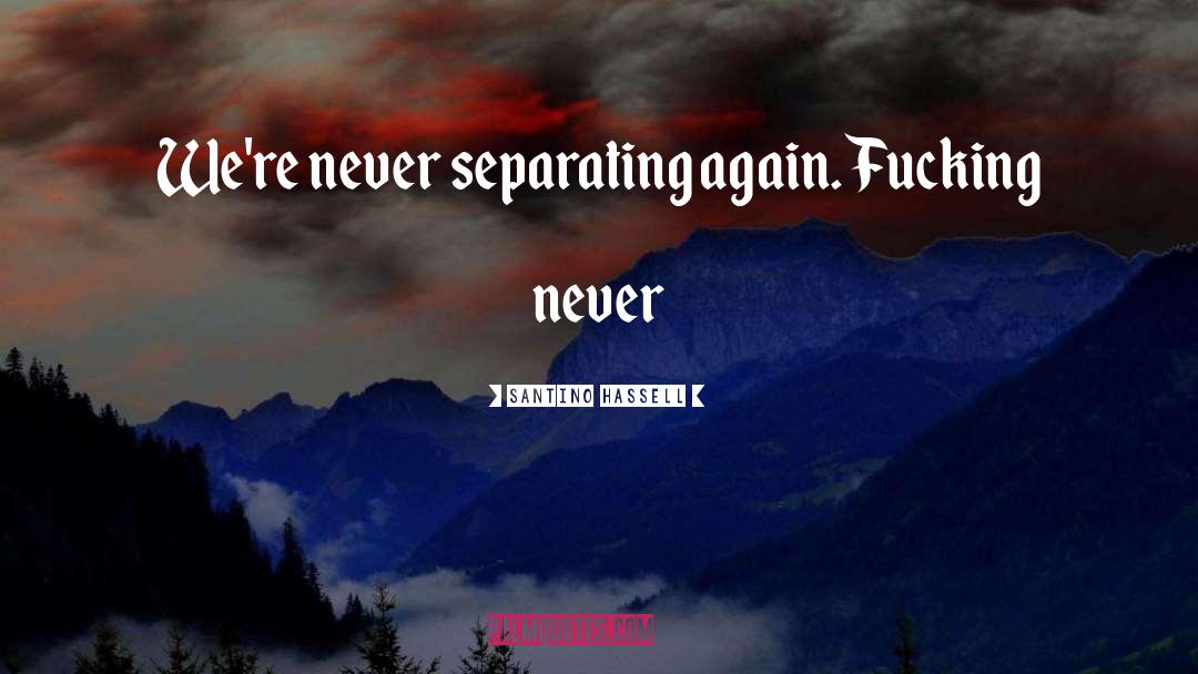 Santino Hassell Quotes: We're never separating again. Fucking