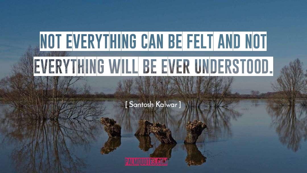 Santosh Kalwar Quotes: Not everything can be felt