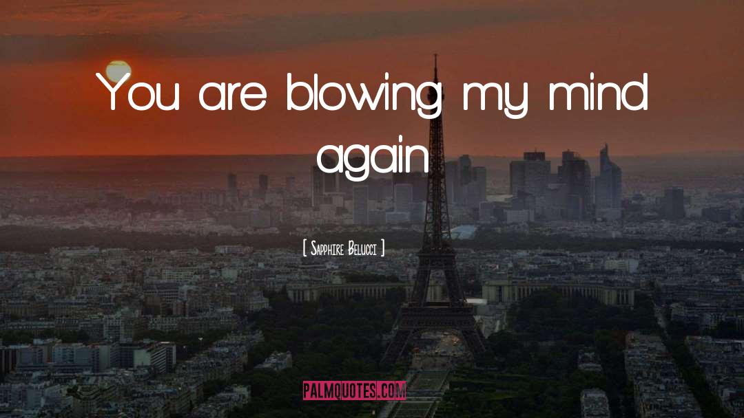 Sapphire Belucci Quotes: You are blowing my mind