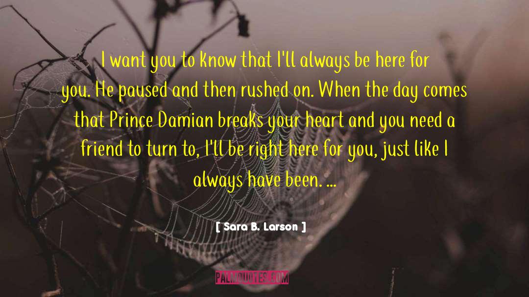 Sara B. Larson Quotes: I want you to know