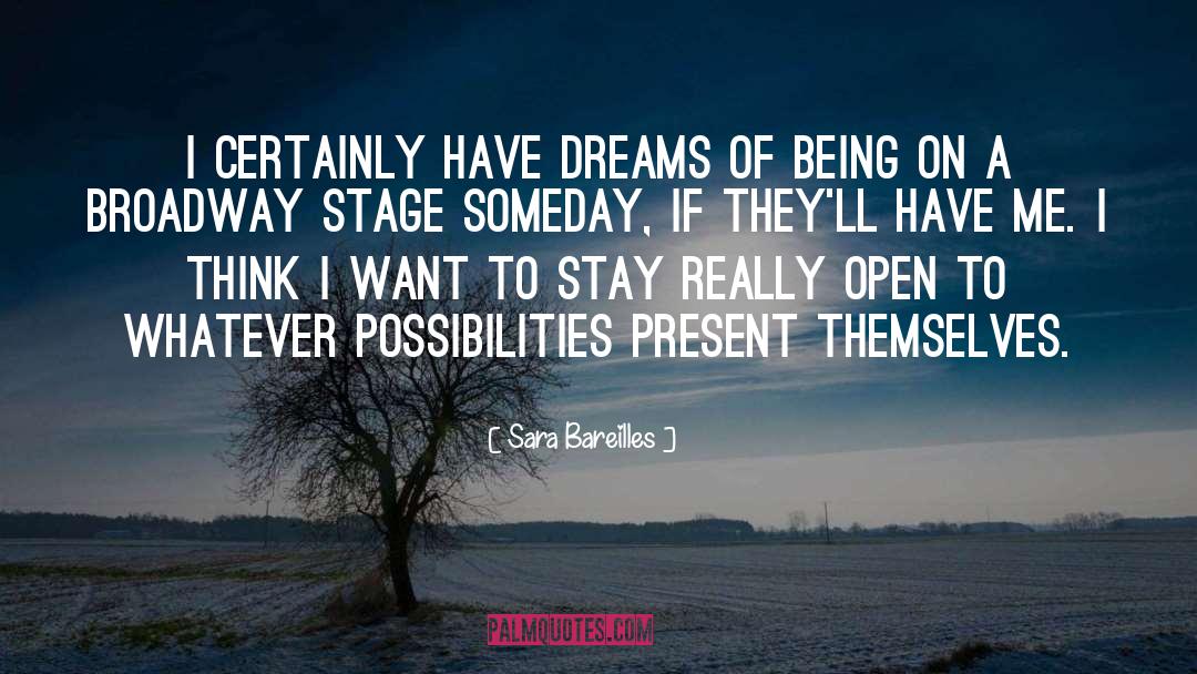 Sara Bareilles Quotes: I certainly have dreams of