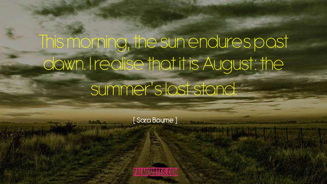 Sara Baume Quotes: This morning, the sun endures