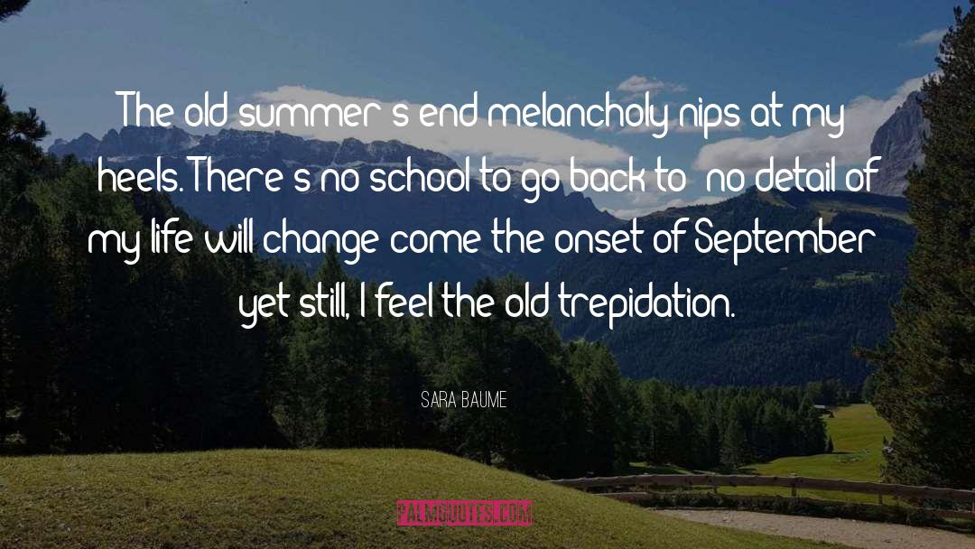 Sara Baume Quotes: The old summer's-end melancholy nips