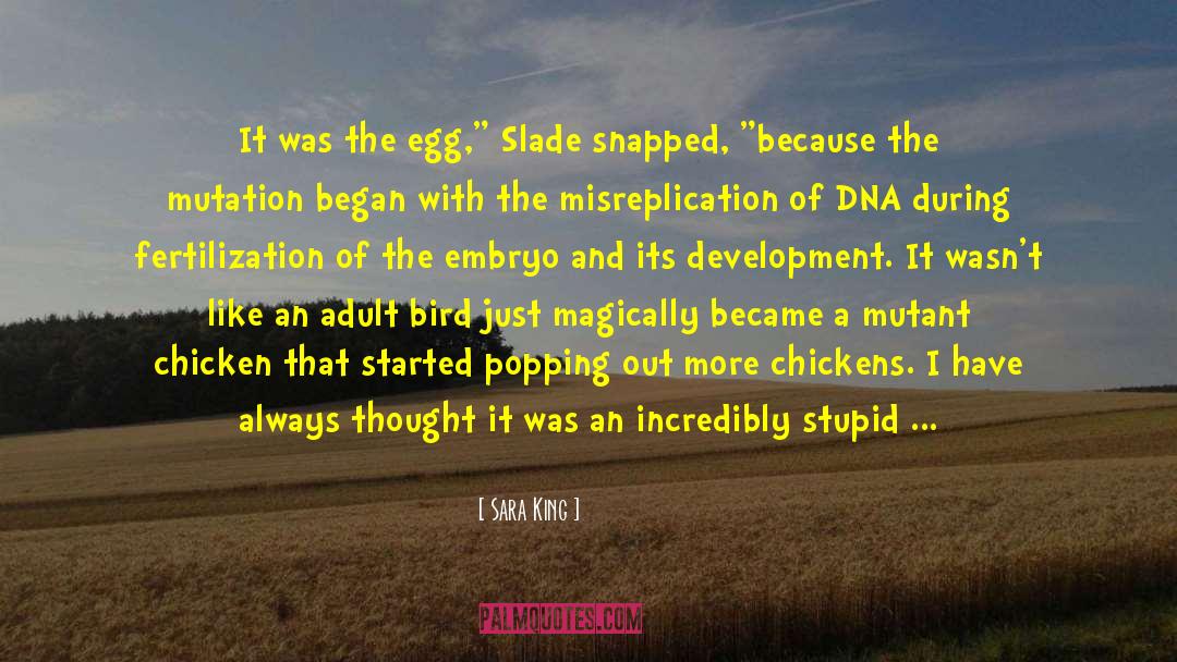 Sara King Quotes: It was the egg,
