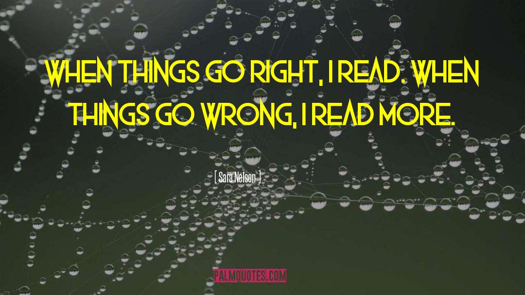 Sara Nelson Quotes: When things go right, I